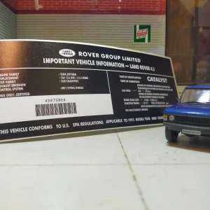 Range Rover Classic V8 4.2 1992-95 LSE Engine Model ID Decal AWR2088