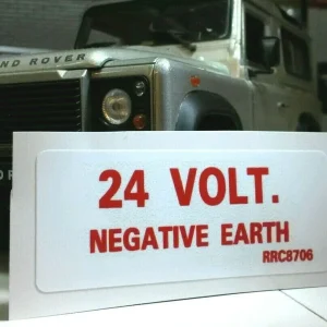 Land Rover Defender 90 110 Military Wolf 24v FFR Neg Earth Sticker Decal RRC8706