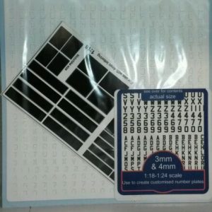 1:24 & 1:18 Classic white black Model Kit Set Number Plates Decal G LGB Scale