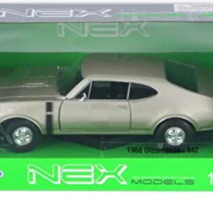 1:24 Oldsmobile 442 Gold 4-4-2 1968 Detailed Welly NEX Diecast Scale Model Car