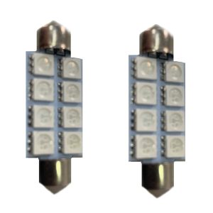 2Pcs 12V 41MM SMD LED Festoon Bright Yellow Light Bulbs