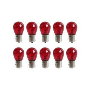 Halogen BAW15S PR21W S25 21W 12V Stop Red Light Bulbs X10
